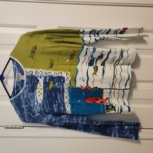 Chico's Multicolor Fish Top